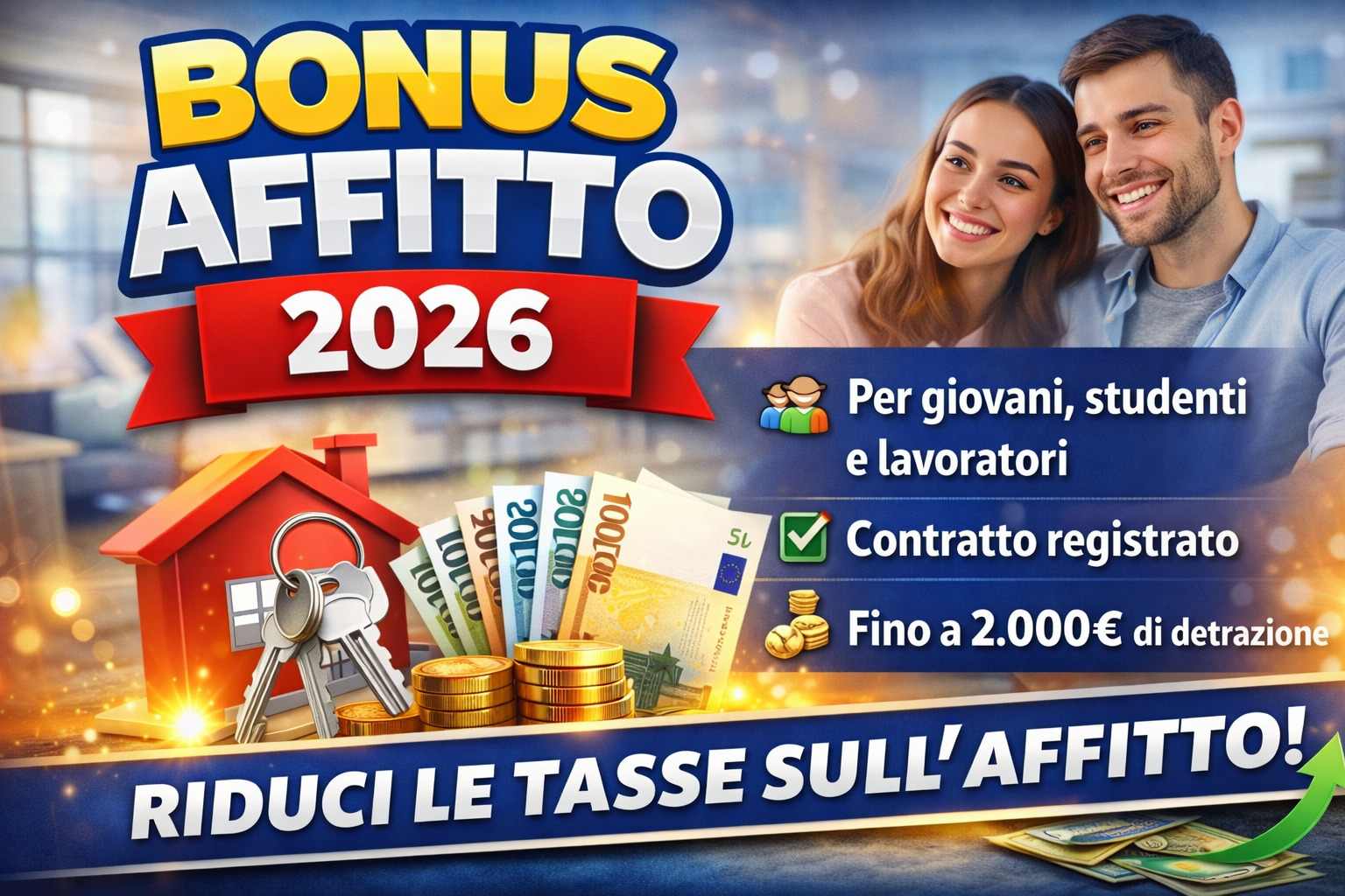 Bonus affitto 2026 detrazione giovani studenti lavoratori