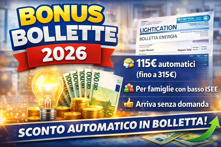 Bonus bollette 2026: fino a 315€ di sconto automatico in bolletta