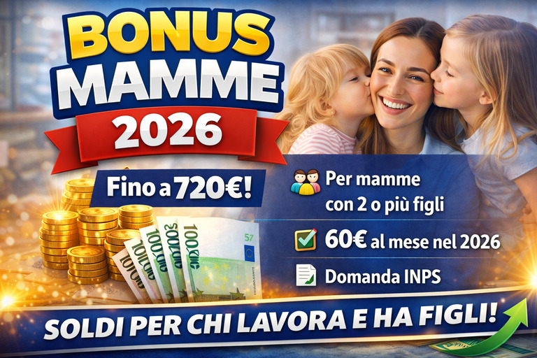 Bonus mamme lavoratrici 2026: fino a 720€ per chi ha figli