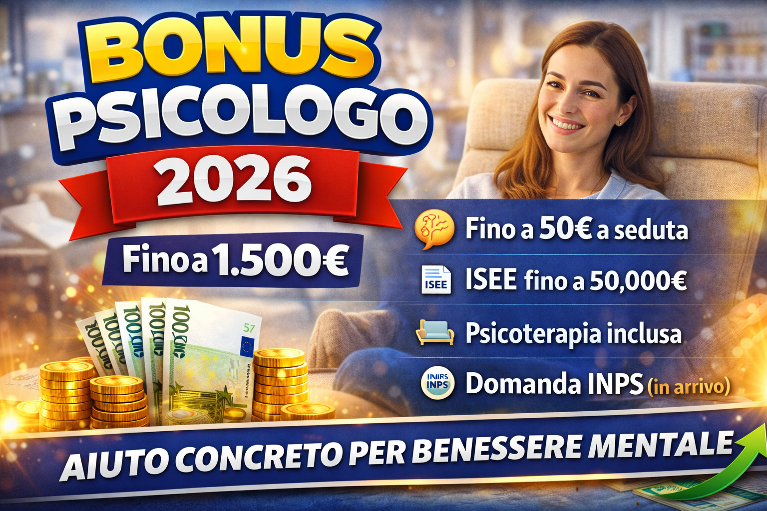 Bonus Psicologo 2026 importi e requisiti