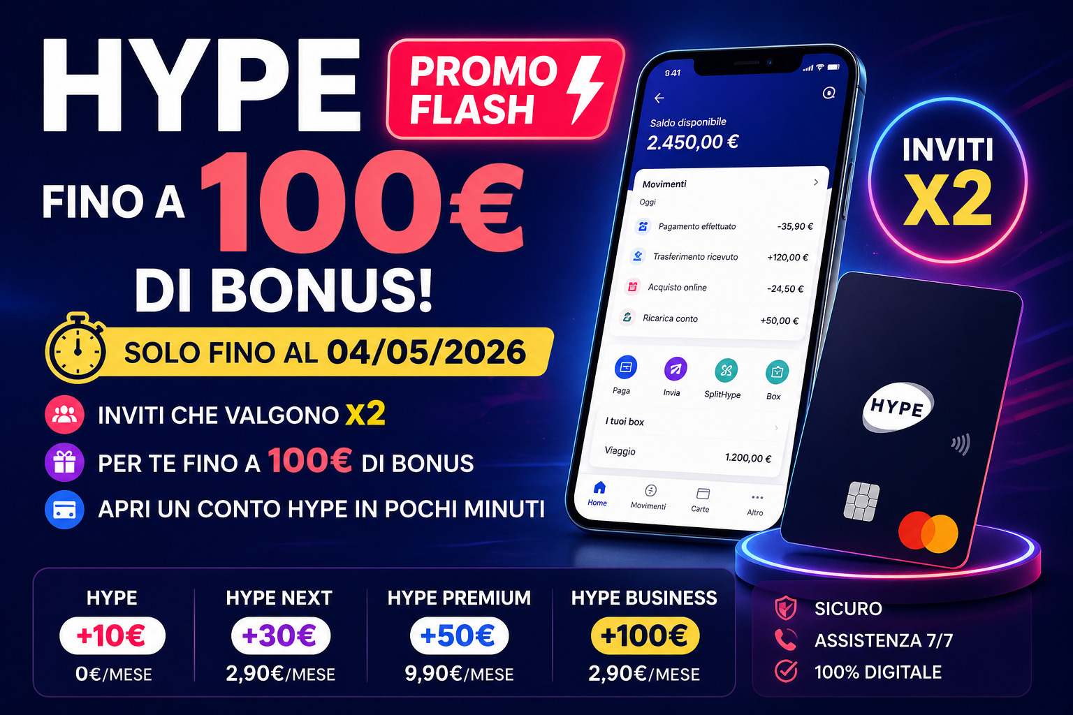 Bonus HYPE 2026 promo invita amici