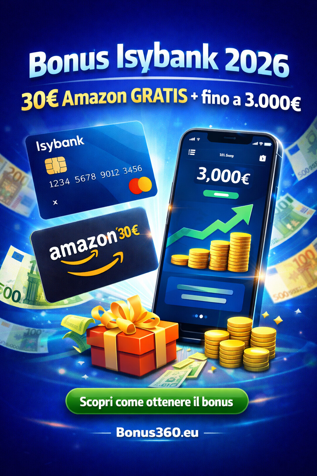 Bonus Isybank 2026: 30€ Amazon gratis + fino a 3.000 €