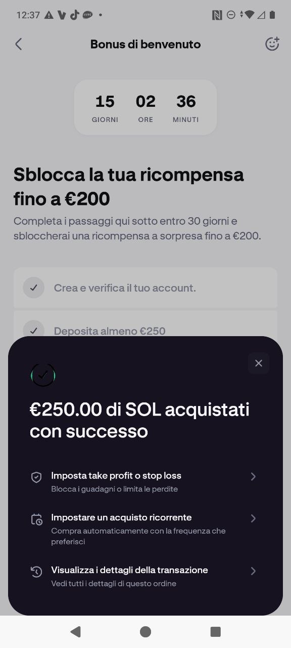 Conferma acquisto crypto Kraken