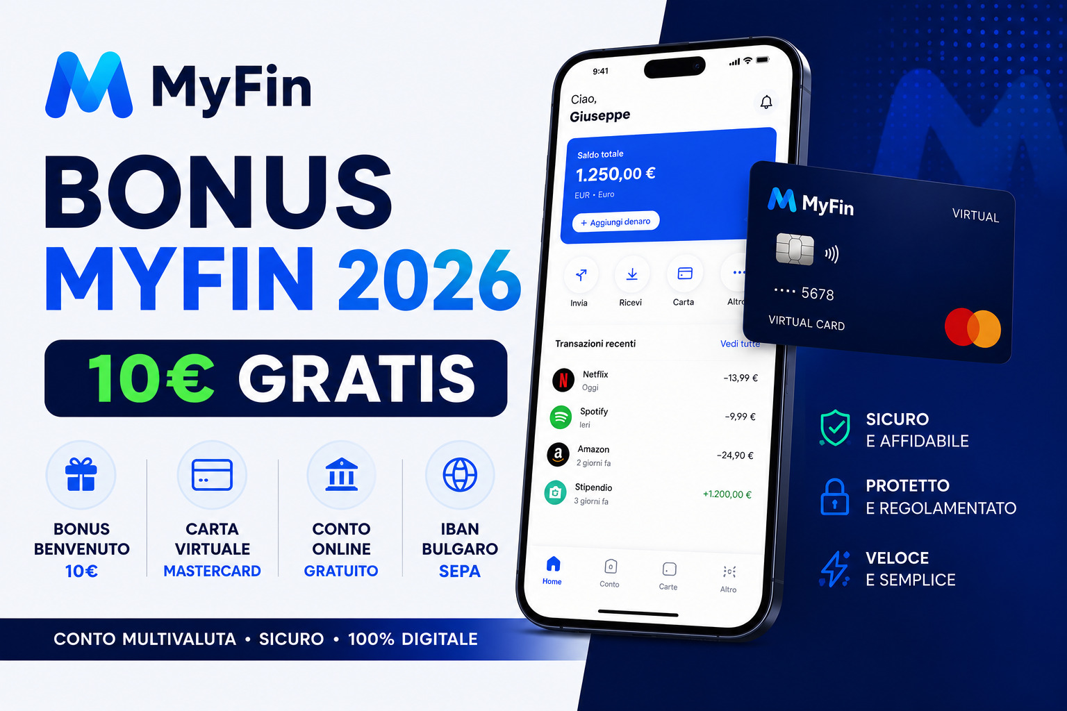 Bonus MyFin 2026 conto con IBAN bulgaro