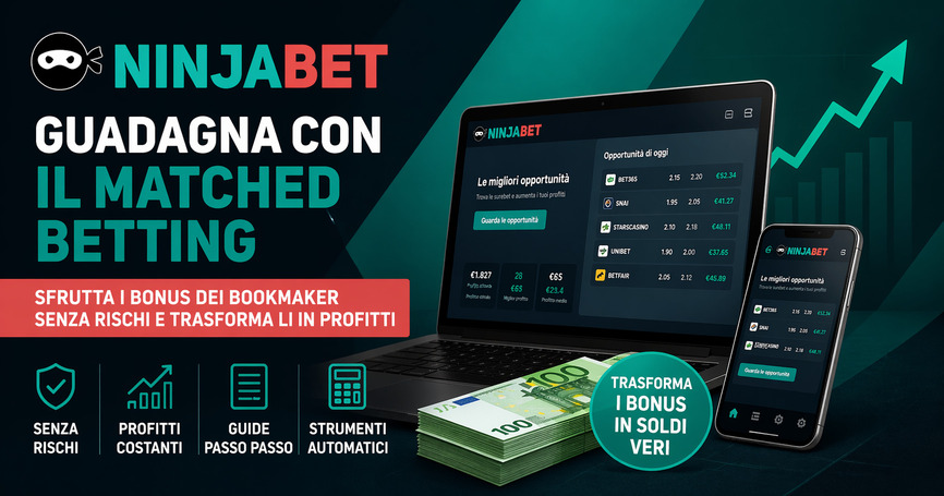NinjaBet 2026: come guadagnare con il matched betting passo dopo passo